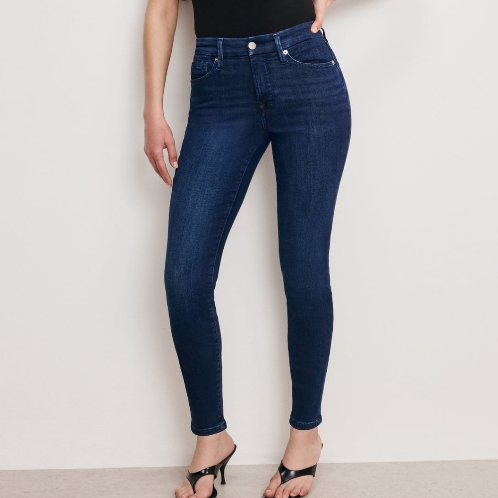 Good American, Stretch Skinny Jeans, Dark Blue,  Womans Plus 24.